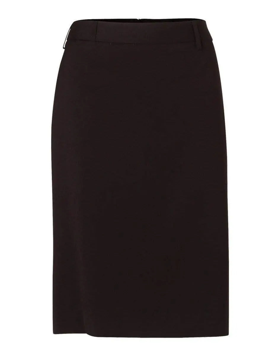 BENCHMARK Women's Poly/Viscose Stretch Mid Length Lined Pencil Skirt M9471 Corporate Wear Benchmark Navy 6